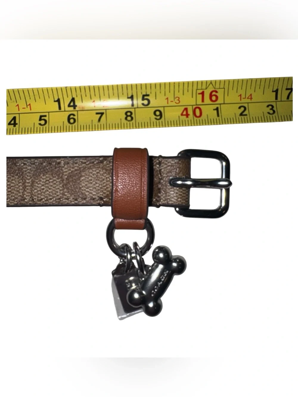Coach Boxed Pet Collar in Signature Brown Canvas- Small
